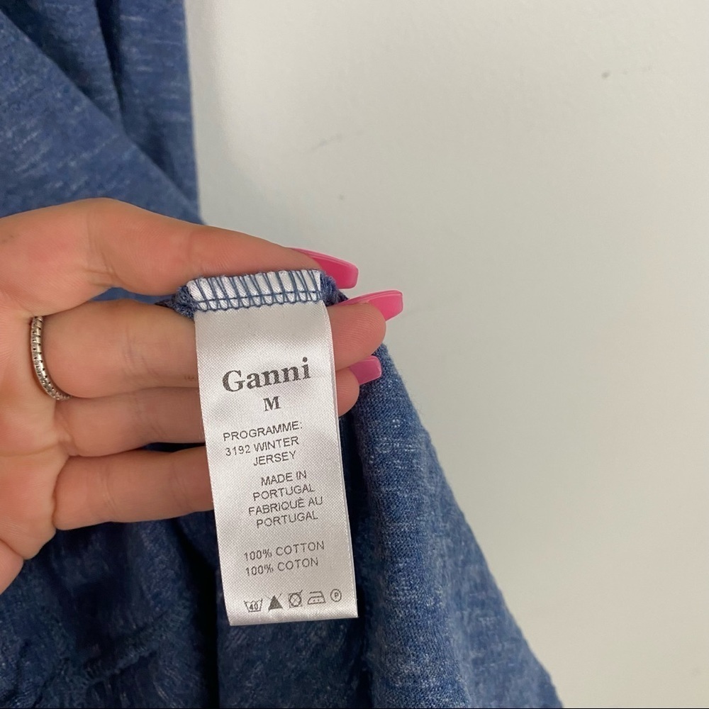 GANNI blue short sleeve swing dress - Picture 5 of 7